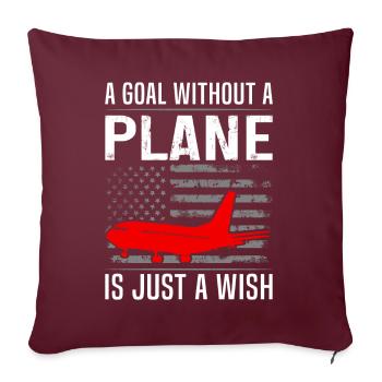 Zitat eines Airline-Piloten - Sofakissen mit Füllung 45 x 45 cm - Burgunderrot - Vorne