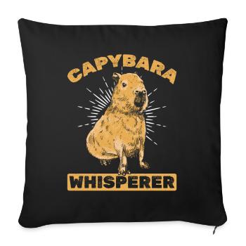 Capybara Whisperer Drôle de Capybaras - Coussin et housse de 45 x 45 cm - noir - Devant