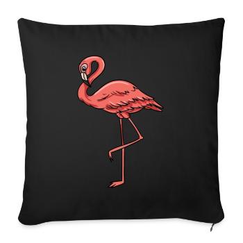 Flamant - Coussin et housse de 45 x 45 cm - noir - Devant