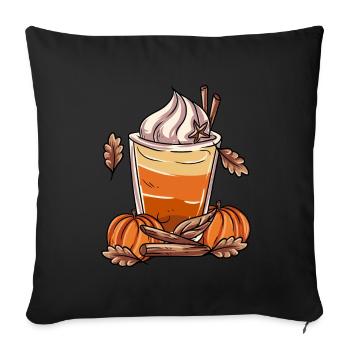 Pumpkin Spice Latte - Sofa pillow with filling 45cm x 45cm - black - Front