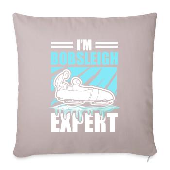 Bob Sledge Sledge Winter Sports Expert - Sofa pillow with filling 45cm x 45cm - light taupe - Front