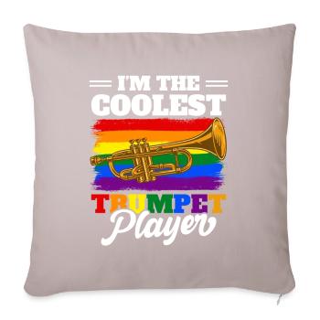 Posaune Jazzmusik Trompetenspieler - Sofakissen mit Füllung 45 x 45 cm - helles Taupe - Vorne