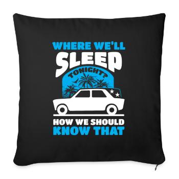 Voyage Road Trip Voiture - Coussin et housse de 45 x 45 cm - noir - Devant