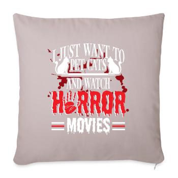 Cult Pet Cats Horrorfilm anschauen - Sofakissen mit Füllung 45 x 45 cm - helles Taupe - Vorne