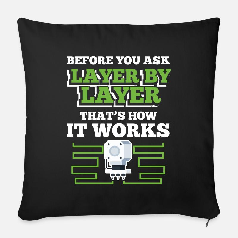 3D Printer - Sofa pillow with filling 45cm x 45cm - black