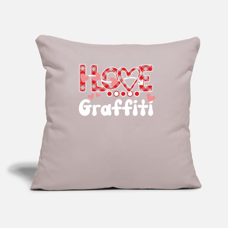 J’adore les graffitis de filles Coussin et housse de 45 x 45 cm