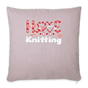 J'aime tricoter les filles tricoter - Coussin et housse de 45 x 45 cm - taupe clair - Devant