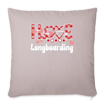 J'aime le longboard les filles le longboard - Coussin et housse de 45 x 45 cm - taupe clair - Devant