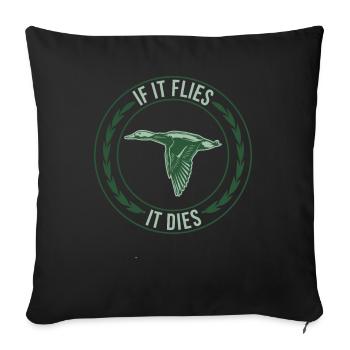 Chassez un canard Quand il vole, il meurt - Coussin et housse de 45 x 45 cm - noir - Devant
