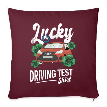 Driving test - driving test driving licence - Sofa pillow with filling 45cm x 45cm - burgundy - Front
