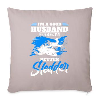 Snowmobiling Snow lovers Sledging - Sofa pillow with filling 45cm x 45cm - light taupe - Front
