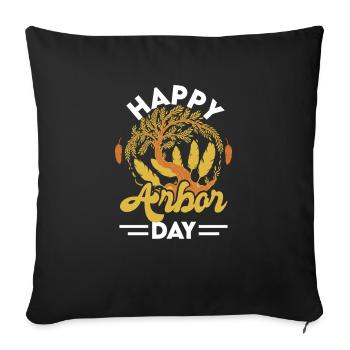 Arbor Day Planting Trees Earth Day Tree Hugger - Sofa pillow with filling 45cm x 45cm - black - Front