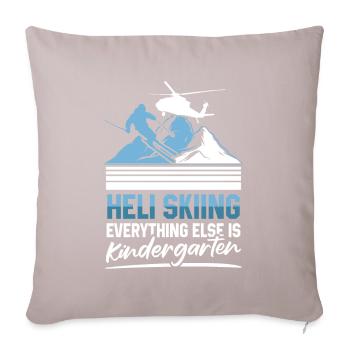 Héliski Ski alpin - Coussin et housse de 45 x 45 cm - taupe clair - Devant