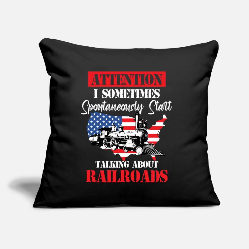 Spontaneously speaking railways Sofa pillow with filling 45cm x 45cm