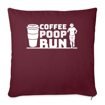 Coffee Poop Run Laufen Running - Coussin et housse de 45 x 45 cm - bordeaux - Devant