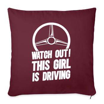Driving licence test Driving test - Sofa pillow with filling 45cm x 45cm - burgundy - Front