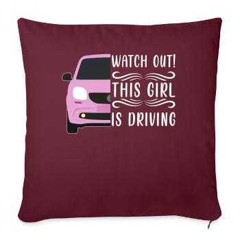 Driving licence test Driving test - Sofa pillow with filling 45cm x 45cm - burgundy - Front