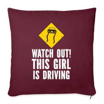 Driving licence test Driving test - Sofa pillow with filling 45cm x 45cm - burgundy - Front