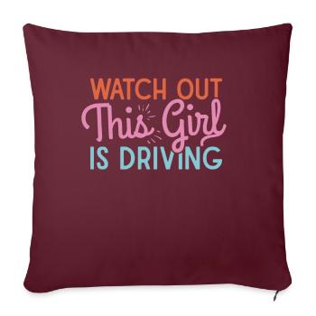 Driving licence test Driving test - Sofa pillow with filling 45cm x 45cm - burgundy - Front