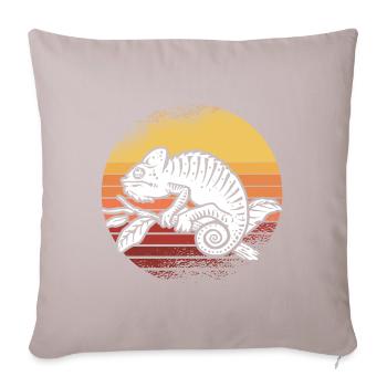 Lézard Reptile Herpétologie Herpétologiste Rétro Vin - Coussin et housse de 45 x 45 cm - taupe clair - Devant