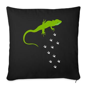 Lézards Herpétologie Reptiles Lézard Amour - Coussin et housse de 45 x 45 cm - noir - Devant