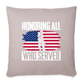 In honor of all who have served veterans controversy - Sofa pillow with filling 45cm x 45cm - light taupe - Front
