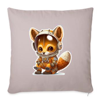 Mignon Fox Space Astronaute Planète Espace - Coussin et housse de 45 x 45 cm - taupe clair - Devant