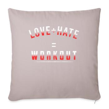 Cadeau pour sportif Workout WOD Musculation Sport - Coussin et housse de 45 x 45 cm - taupe clair - Devant