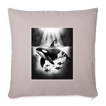 Whale Orca Marine Biology Environmental Protection Species Conservation - Sofa pillow with filling 45cm x 45cm - light taupe - Front