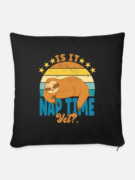 Nap Time Faultier - Sofakissen mit Füllung 45 x 45 cm - Schwarz