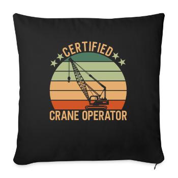 Kran Certified Crane Operator - Sofakissen mit Füllung 45 x 45 cm - Schwarz - Vorne