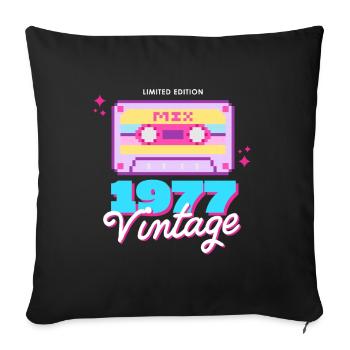 1977 Jahrgang Baujahr Vintage Geschenkidee - Sofakissen mit Füllung 45 x 45 cm - Schwarz - Vorne