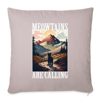 Cat Kitten Mountains Randonnée Escalade en plein air - Coussin et housse de 45 x 45 cm - taupe clair - Devant