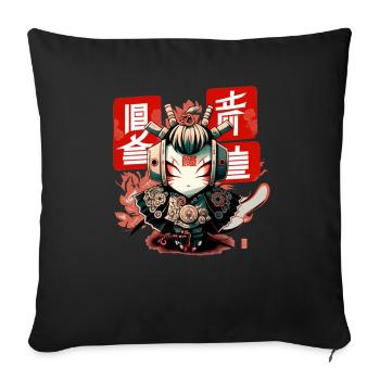Japan Geisha Roboter Japan Robortec Geisha - Sofakissen mit Füllung 45 x 45 cm - Schwarz - Vorne