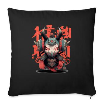 Japans Roboter Samurai Krieger Teufel - Sofakissen mit Füllung 45 x 45 cm - Schwarz - Vorne