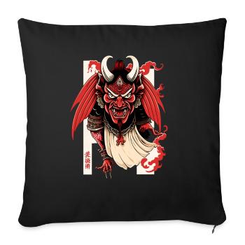 Schutzgott Tengu Yokai Shinto Gott Fabelwesen - Sofakissen mit Füllung 45 x 45 cm - Schwarz - Vorne