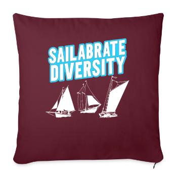 Drôle de voilier pour le capitaine du bateau - Coussin et housse de 45 x 45 cm - bordeaux - Devant