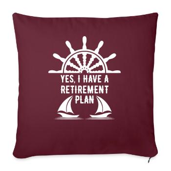 Plan de retraite de la voile Voilier marin retraité - Coussin et housse de 45 x 45 cm - bordeaux - Devant