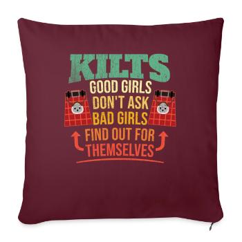 Scottish Kilt Saying Scottish Skirt Scotland - Sofa pillow with filling 45cm x 45cm - burgundy - Front