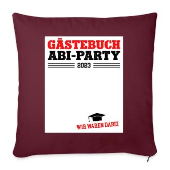 Abi 2023 Abiparty Gästebuch Abiturient Abschluß - Sofakissen mit Füllung 45 x 45 cm - Burgunderrot - Vorne