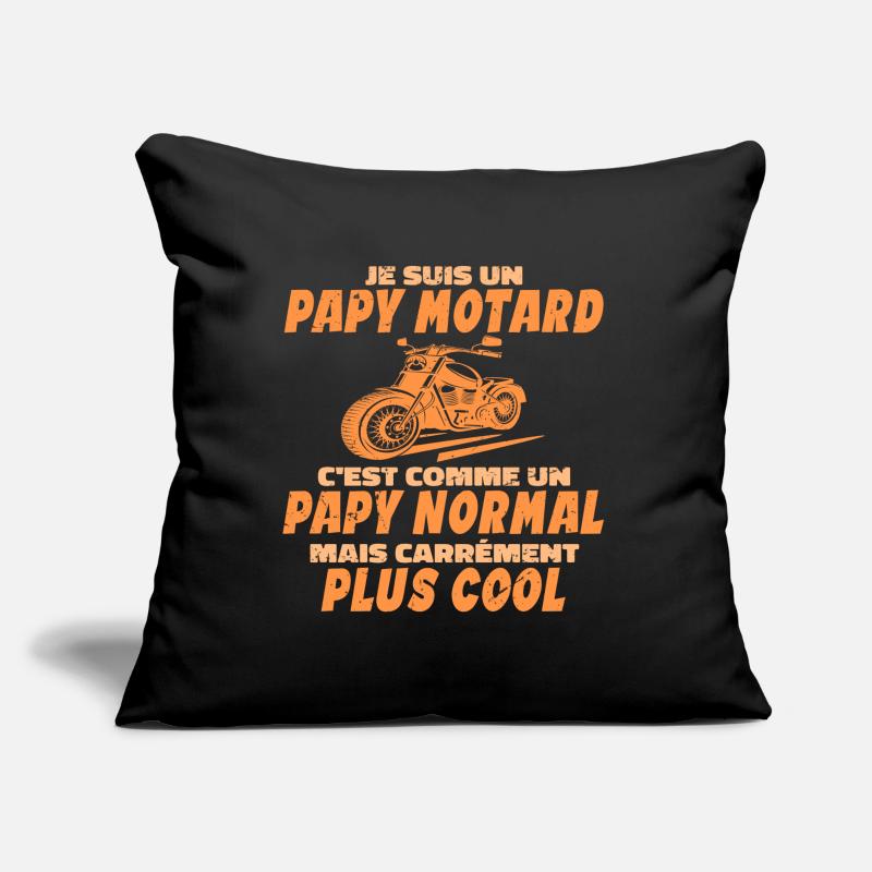 Papy Motard C'est Comme Papy Normal Mais Plus Cool Coussin et housse de 45 x 45 cm