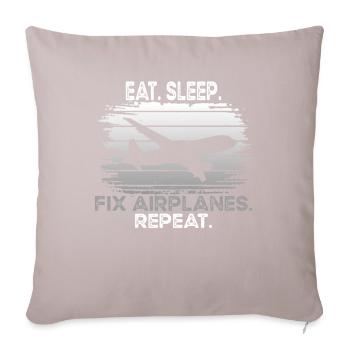 Mechanic Fix Airplanes - Sofa pillow with filling 45cm x 45cm - light taupe - Front