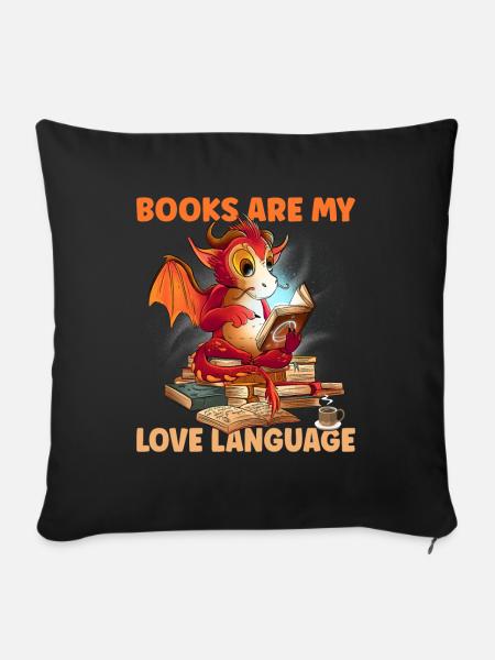 Books Love Language Lesen - Sofakissen mit Füllung 45 x 45 cm - Schwarz