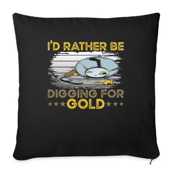 Digging for Gold - Sofa pillow with filling 45cm x 45cm - black - Front