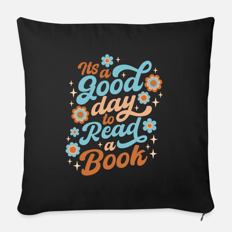 It´s A Good Day To Read A Book - Sofakissen mit Füllung 45 x 45 cm - Schwarz