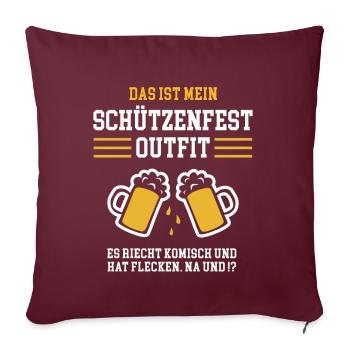 Schützenfest Outfit Bierliebhaber Fest Biertrinker - Sofakissen mit Füllung 45 x 45 cm - Burgunderrot - Vorne