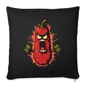 Légumes en colère - Coussin et housse de 45 x 45 cm - noir - Devant