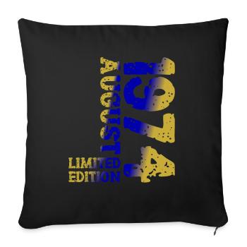 1974 August Limited Edition 49th Birthday Outfit - Sofa pillow with filling 45cm x 45cm - black - Front