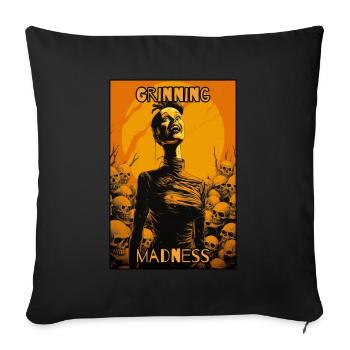 Grinning madness and a macabre woman - Sofa pillow with filling 45cm x 45cm - black - Front