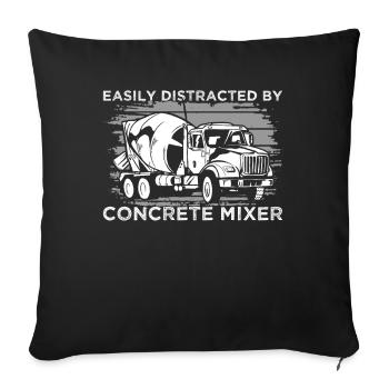 Distracted By Concrete Mixer - Sofa pillow with filling 45cm x 45cm - black - Front